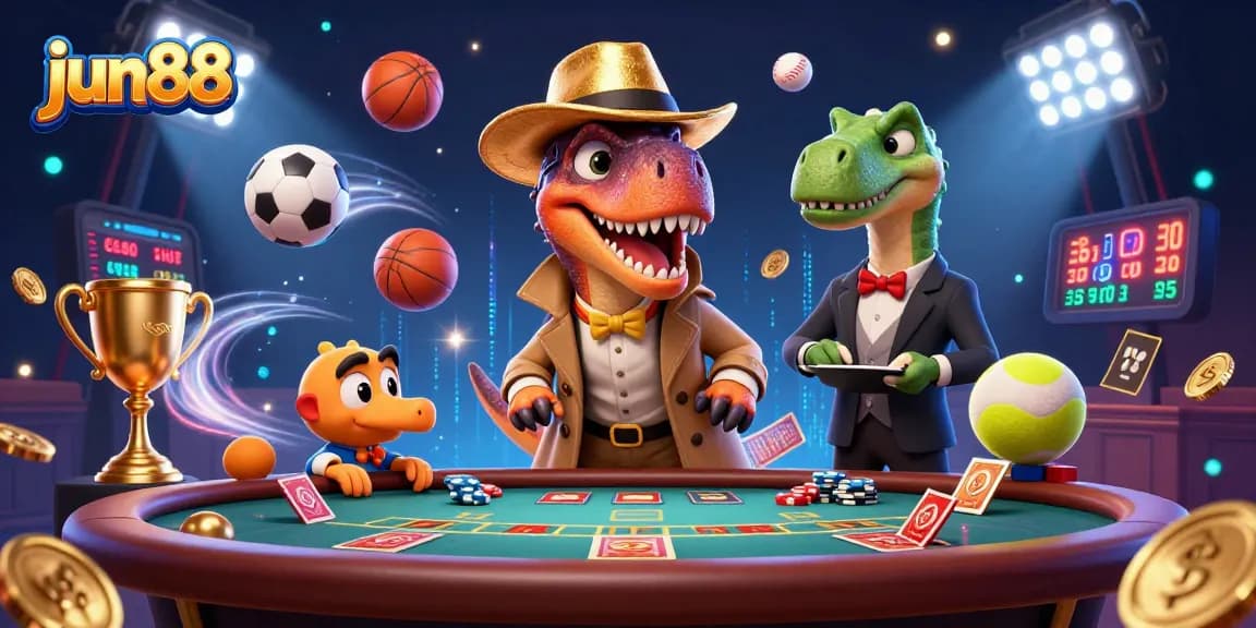 Experience excitement at jun88 with a sneaky velociraptor card counter at a blackjack table.