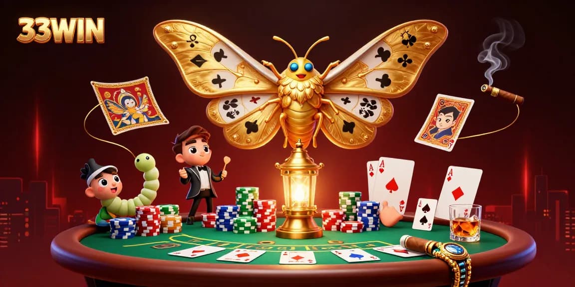 Engage in thrilling gameplay at 33WIN while surrounded by vibrant casino elements.