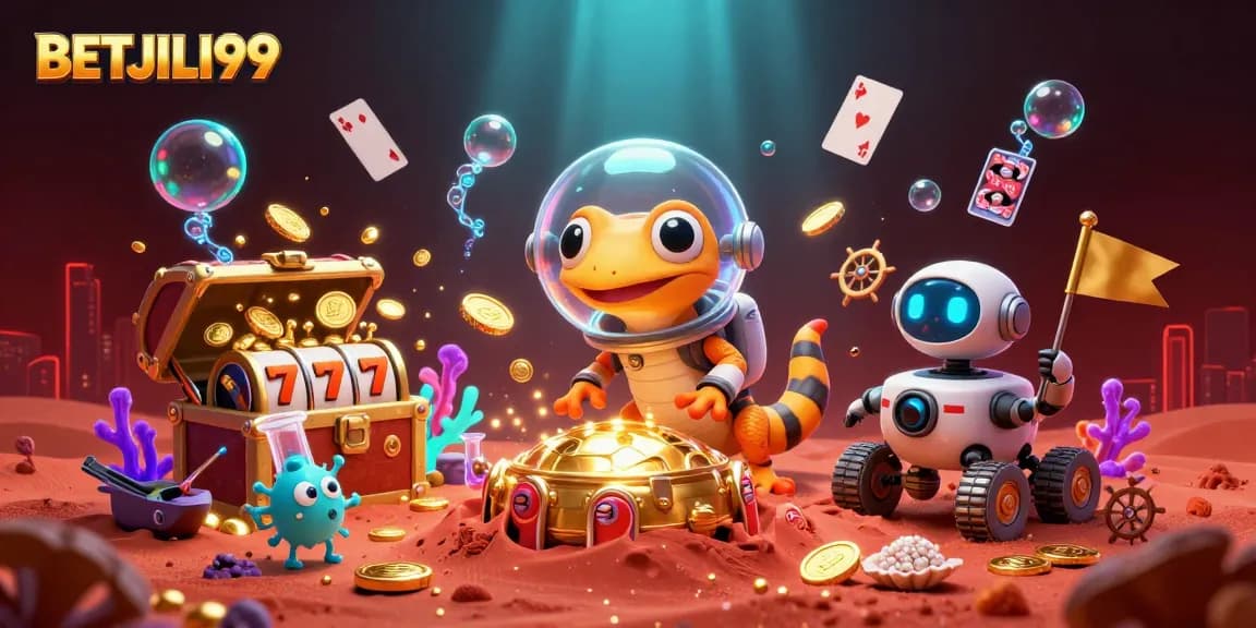 Experience thrilling wins at BETJILI99 with a colorful casino adventure and vibrant game elements.