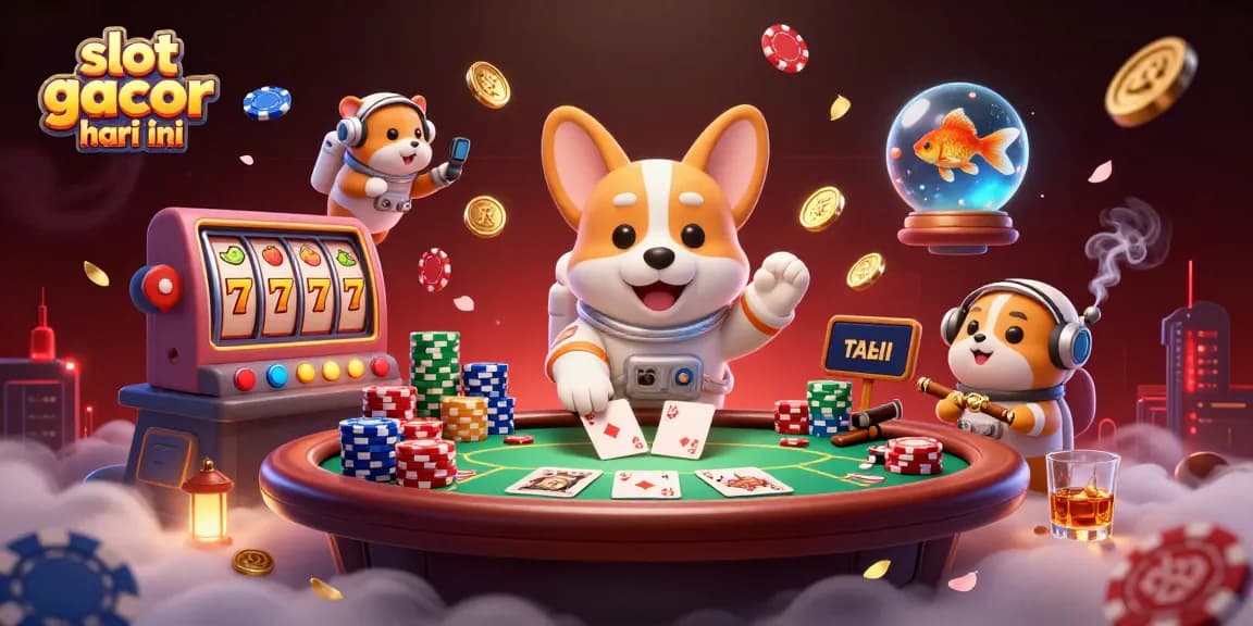 Experience thrilling slot gacor hari ini in a vibrant casino scene with lovable 3D characters.