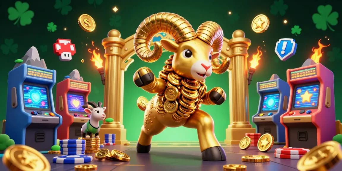 Engage with new pk luck at this vibrant 3D illustration featuring gold-themed gaming elements and dynamic characters.