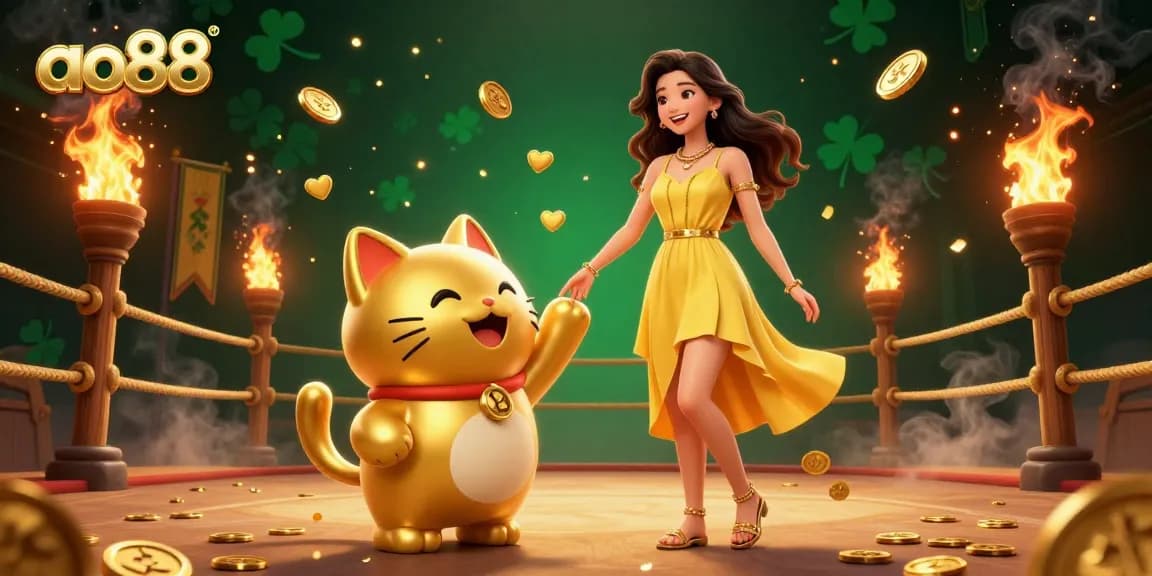 Win big with ao88 in this vibrant casino illustration showcasing luck and excitement!