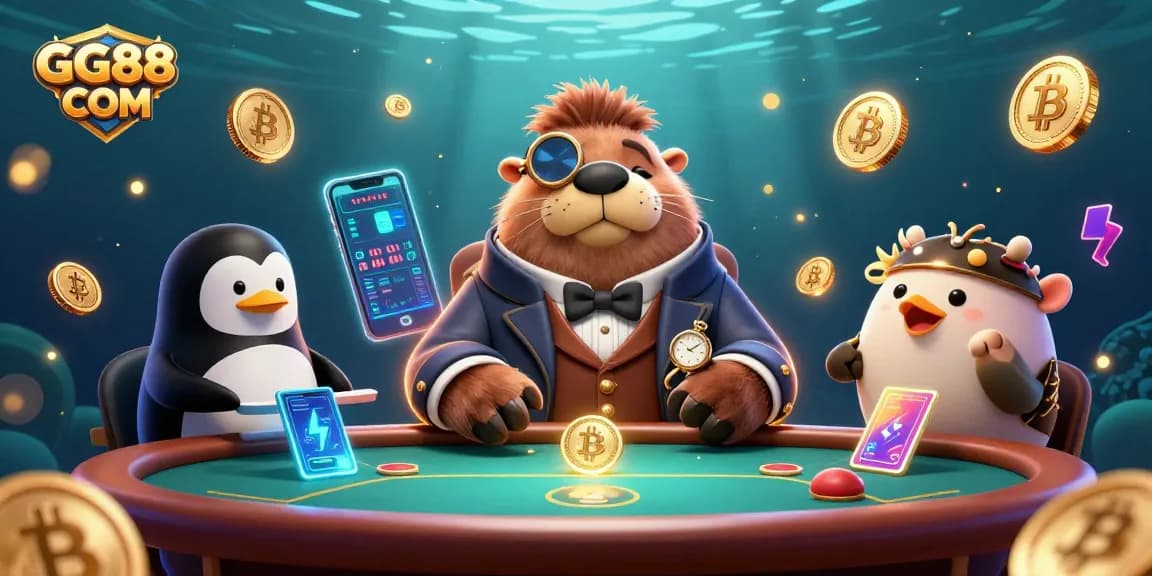 Experience thrilling poker action at GG88 COM with a jolly walrus and unique underwater elements.