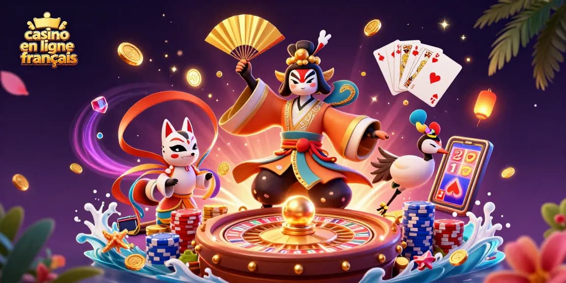 Profitez d'une expérience captivante de casino en ligne français avec des personnages de guerriers et des éléments emblématiques.