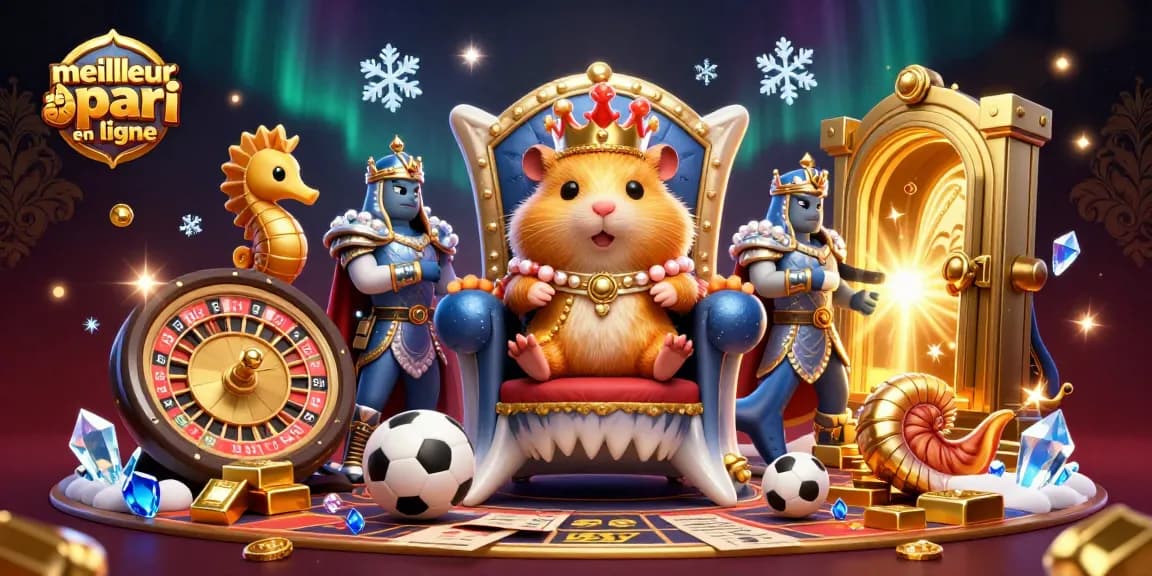 Pariez sur le meilleur site de pari en ligne avec le roi hamster et sa richesse, une illustration captivante.