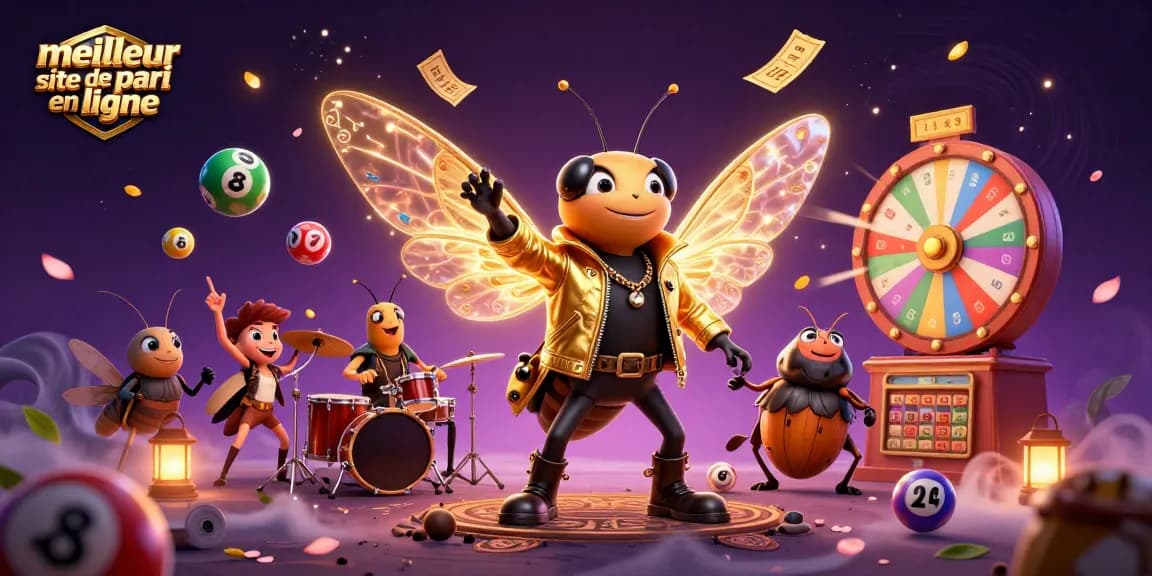 Jouez sur le meilleur site de pari en ligne avec une illustration vibrante de personnages du casino.