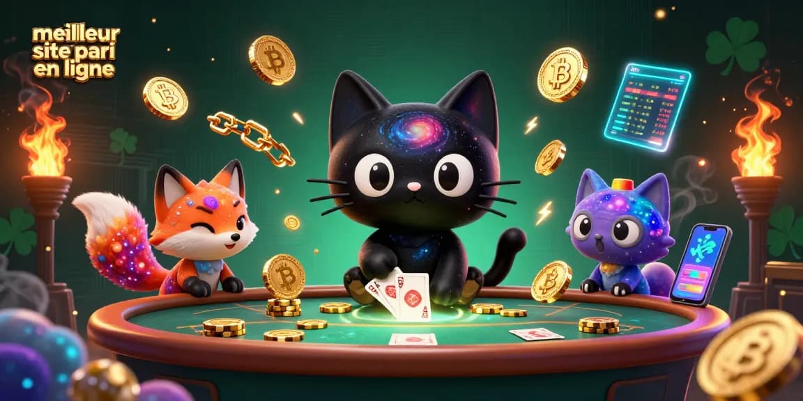 Jouer sur le meilleur site de pari en ligne avec un chat noir trou de ver et un renard nébuleux dans un casino cosmique.