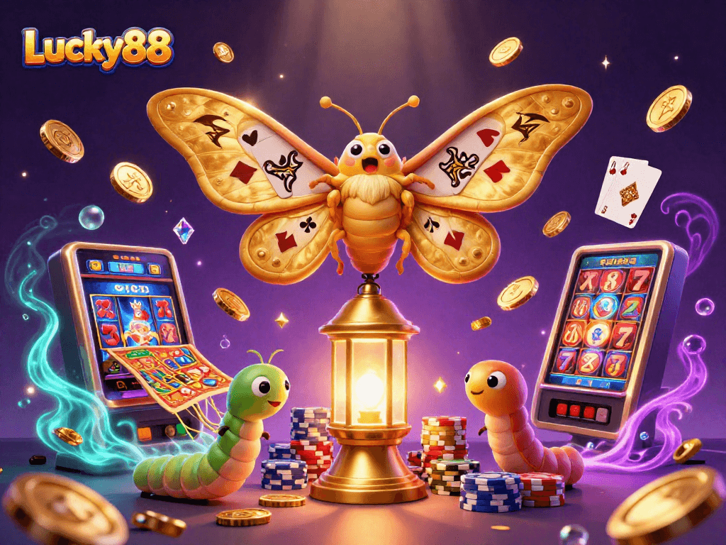Spin to win at Lucky88 with an exciting 3D illustration of vibrant casino themes.