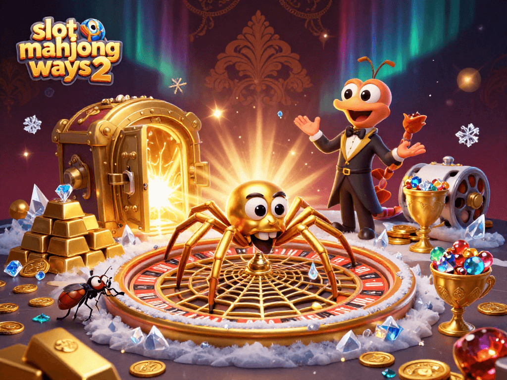 Spin to win in slot mahjong ways 2 with an enchanting scene of casino elements and vibrant characters.