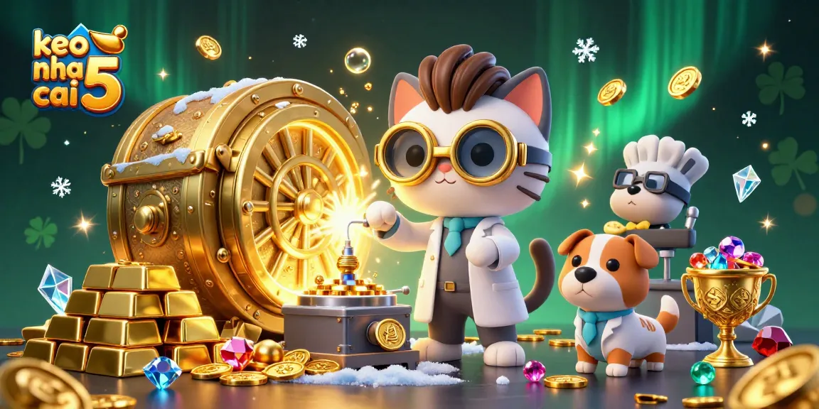 Experience the thrill of keo nha cai 5 with a dynamic scene of gold creation and riches.