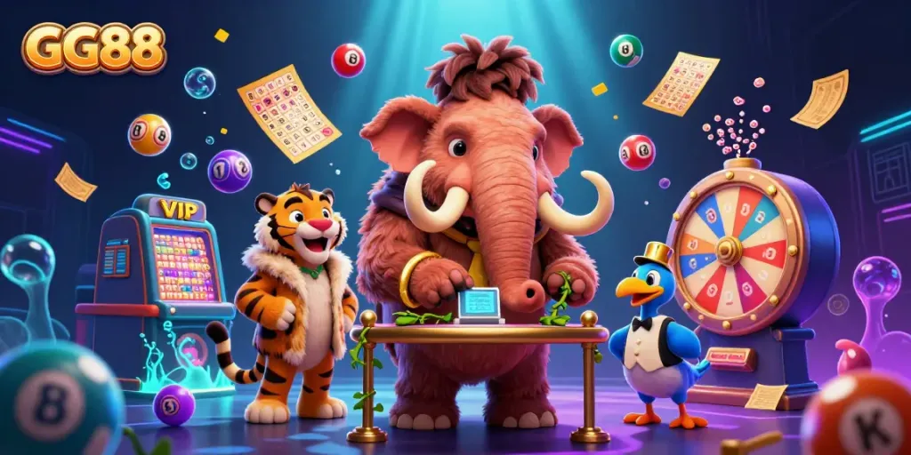 Experience GG88's vibrant casino atmosphere with dynamic characters and exciting game elements.
