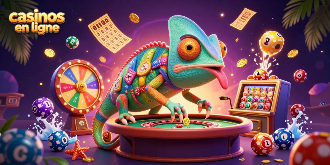 Jouez sur les meilleurs casinos en ligne avec ce caméléon dynamique qui surveille les jeux.