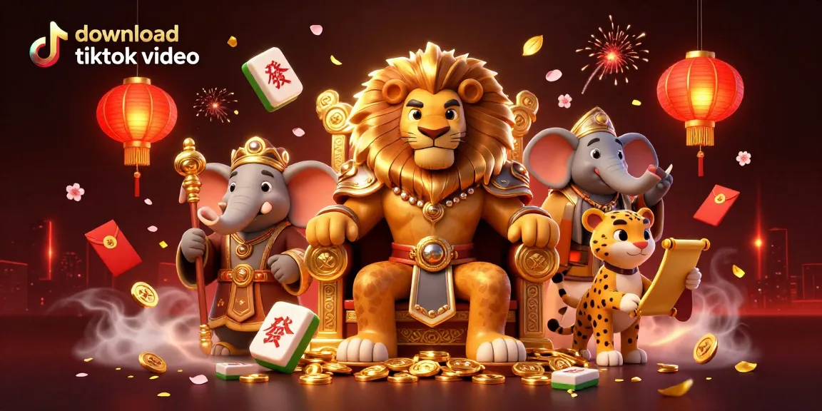 Download TikTok video instantly with this vibrant casino-themed illustration featuring royal characters and dynamic gaming elements.