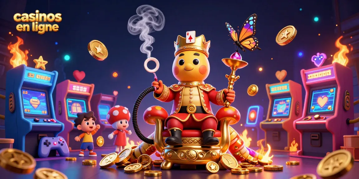 Jouez aux casinos en ligne avec cette scène riche en couleurs, symboles de jeux et un maître de la chicha.