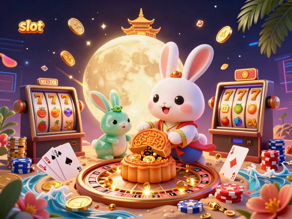 Experience the excitement of slot machines with cascading coins and vibrant characters.