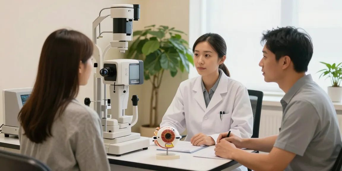 ICL consultation at a modern eye clinic with advanced diagnostic tools and patient care focus.
