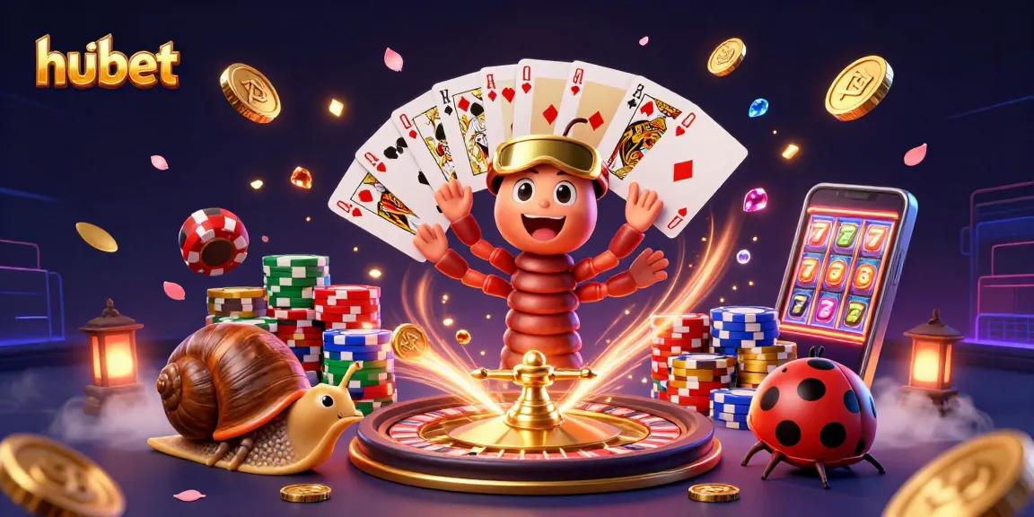 Experience the excitement of hubet with vibrant gaming characters and dynamic action in this casino scene
