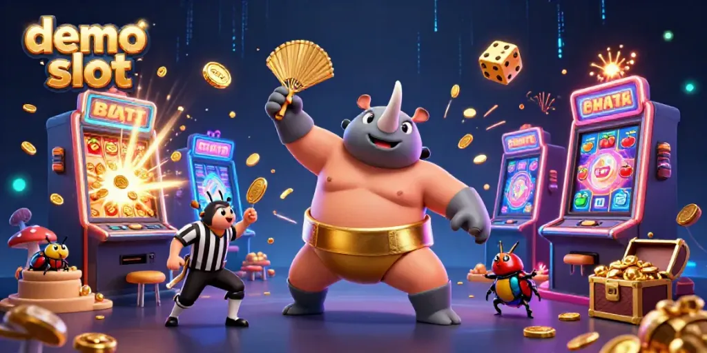 Slot demo menarik dengan juara kejuaraan kumbang badak 3D yang mengeluarkan koin emas