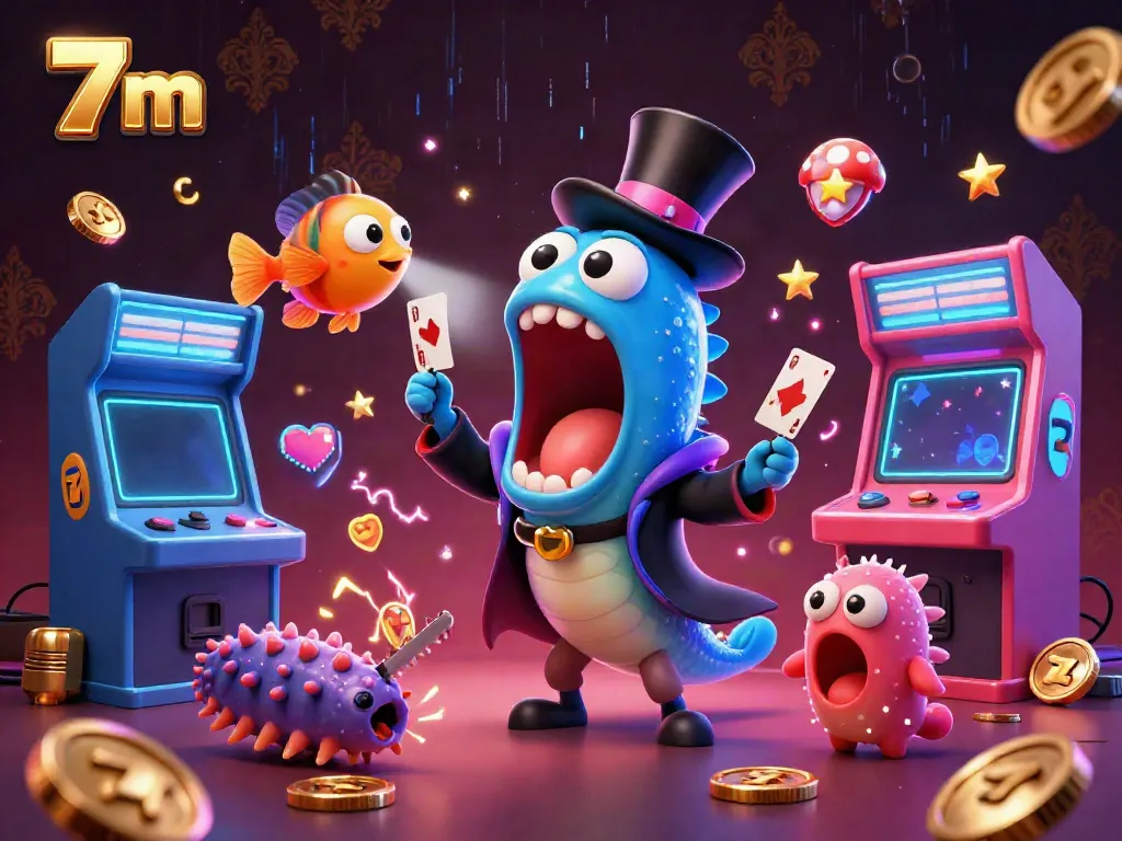 Experience thrilling casino action with 7 m gaming elements and enchanting underwater characters.