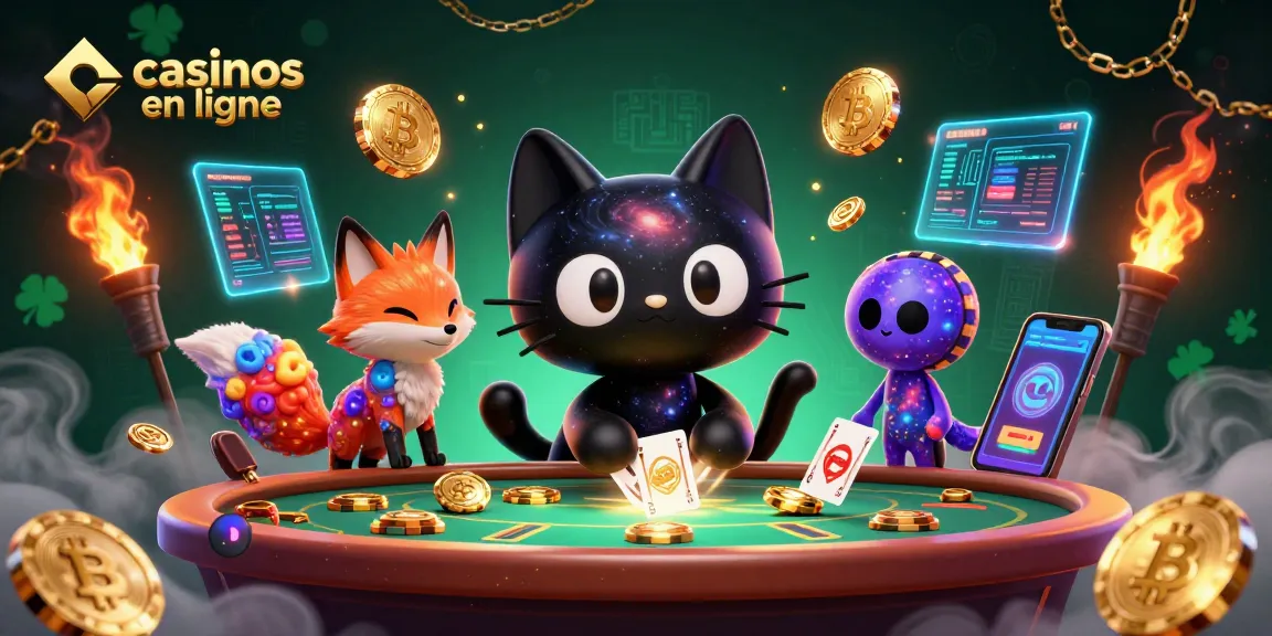 Profitez des jeux dans les casinos en ligne avec un chat noir trou noir et un renard nébuleux.