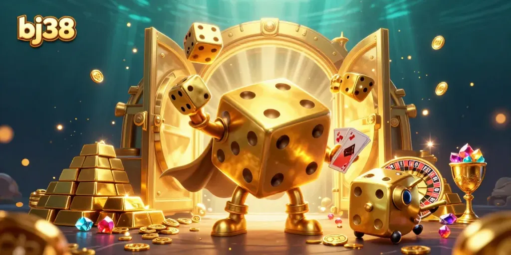 Experience exhilarating gameplay with bj38, featuring a vibrant casino illustration of dynamic gaming elements.