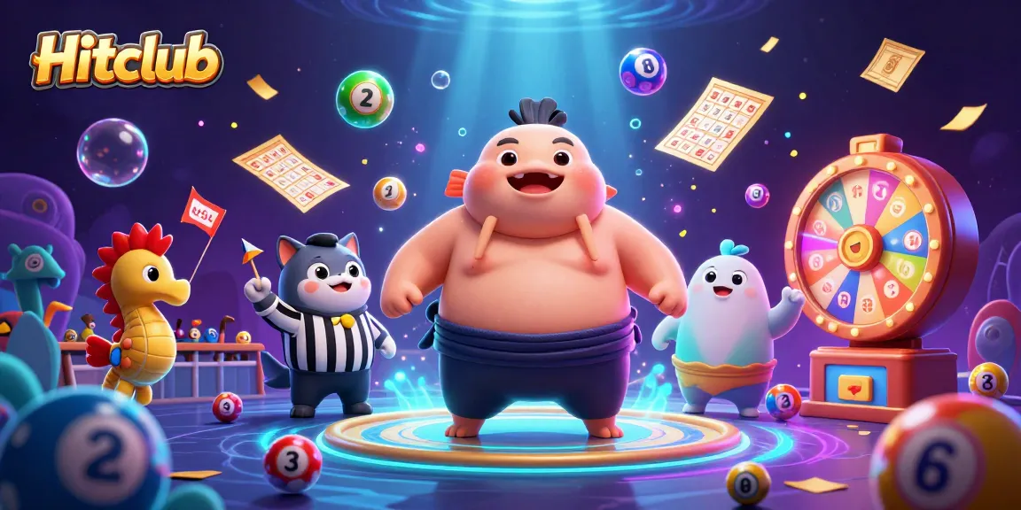 Engage in Hitclub with a lively underwater scene featuring a fugu in a sumo belt and catfish referee.