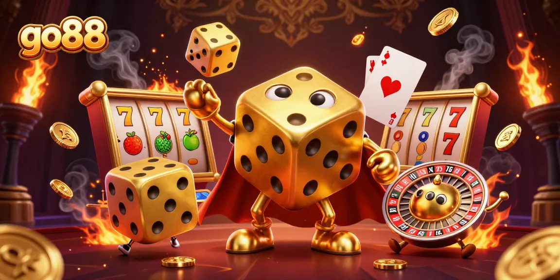 Engage with go88's dynamic slots experience featuring vibrant spinning reels and golden coins.