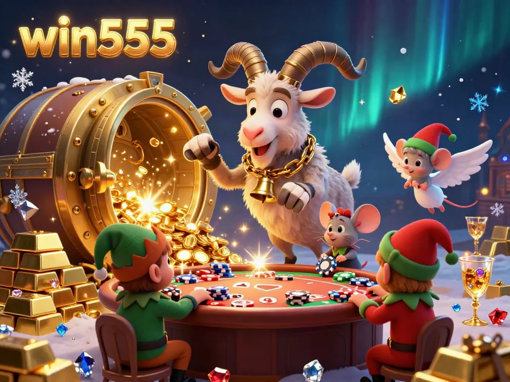Experience the thrill of win555 with Krampus managing a chaotic casino, as playful elements enhance the excitement.